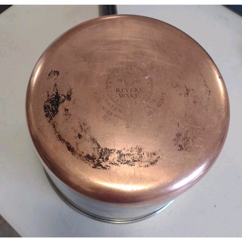 VINTAGE Revere Ware 2.5 qt Copper Bottom Saucepan w/Lid Riverside CA - Picture 6 of 7